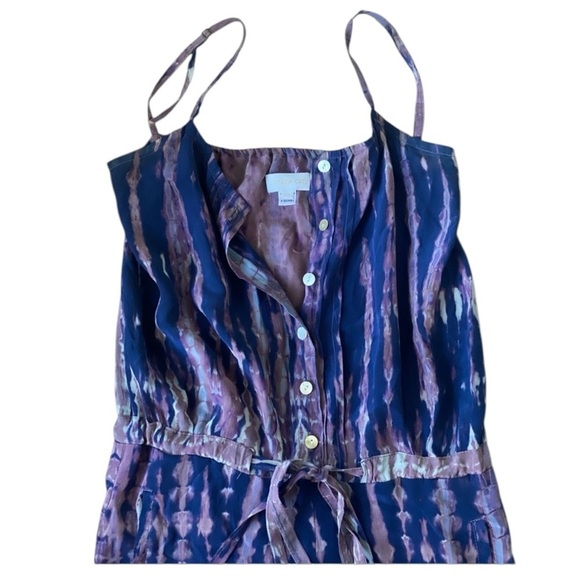 TAMARA CATZ 100% Silk Chiffon Tie Dyed Jumpsuit Straight Leg Blue/Viole…Boho - Picture 7 of 12